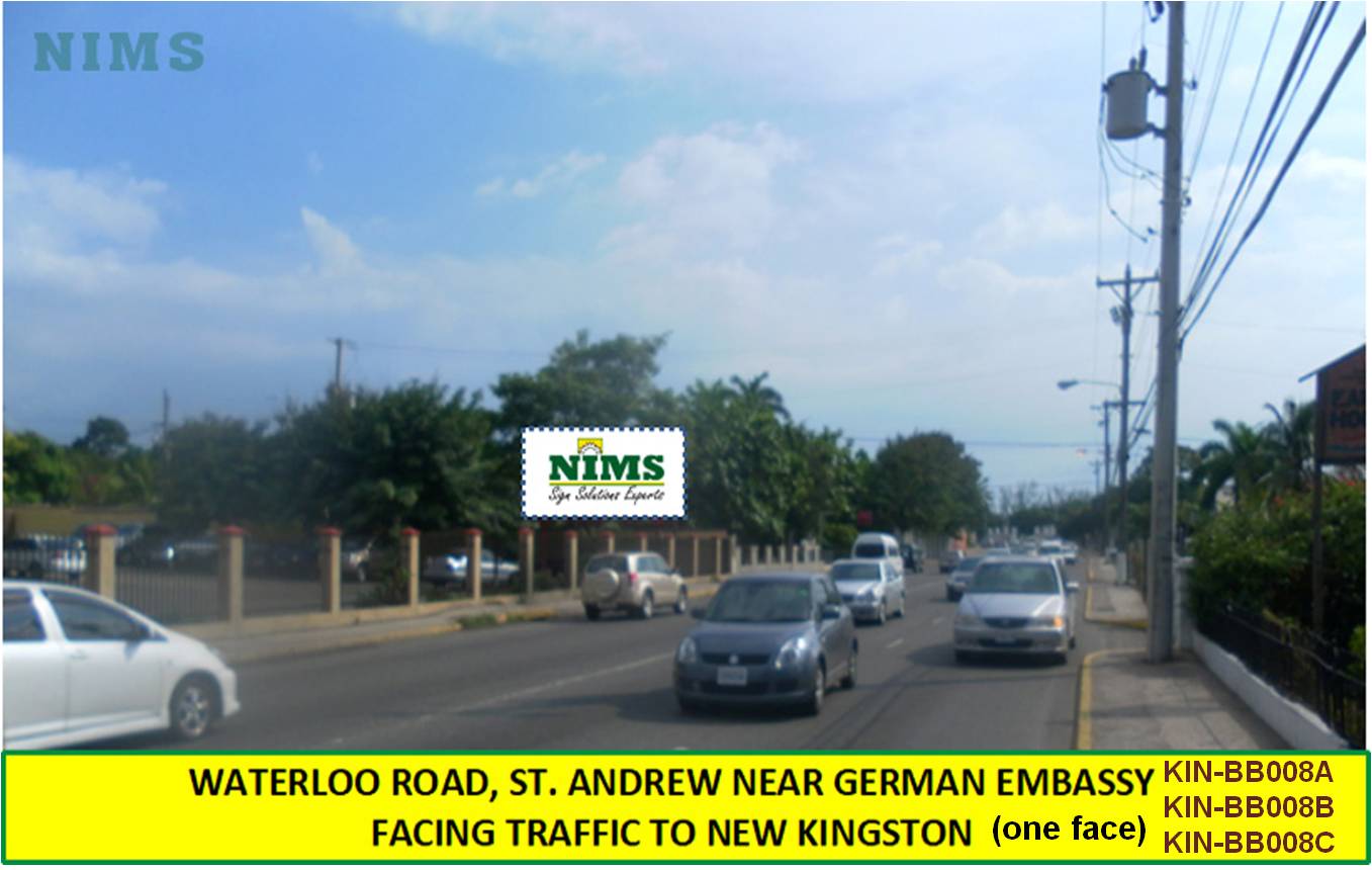 Waterloo Road near German Embassy facing traffic to New Kingston/1/2/3 (KIN-BB008A/B/C)